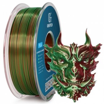 Filament 3D Geeetech SILK DUAL COLOR verde rosu 1,75 m 1 kg